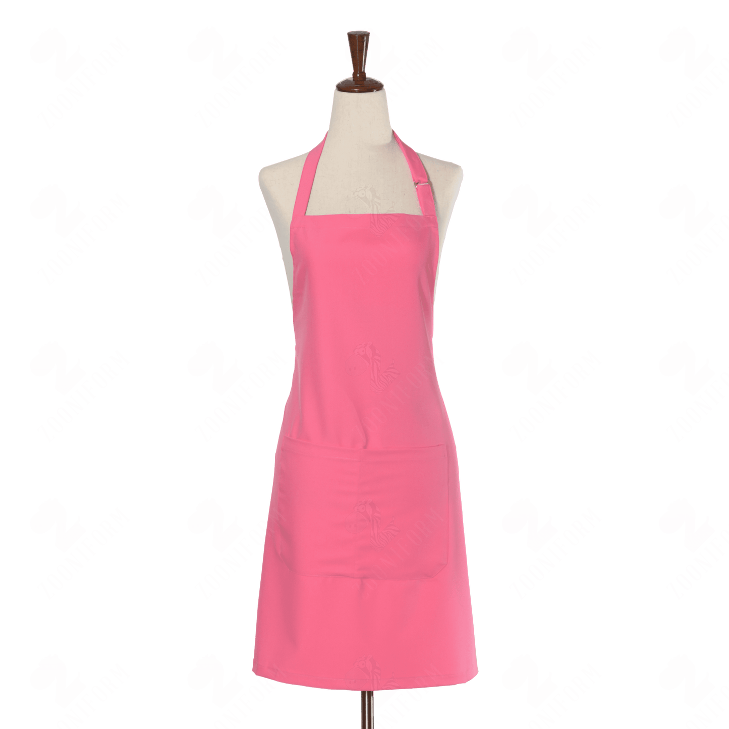 Strawberry Pink Bib Apron Two Pockets