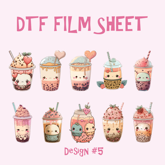 Boba Tea DTF Film Sheet