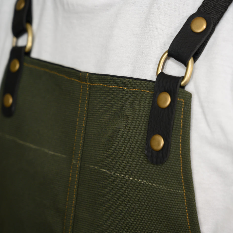 Cotton Canvas Apron with Cross-back Straps