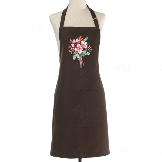 Spring Flower Watercolors Adjustable Bib Apron