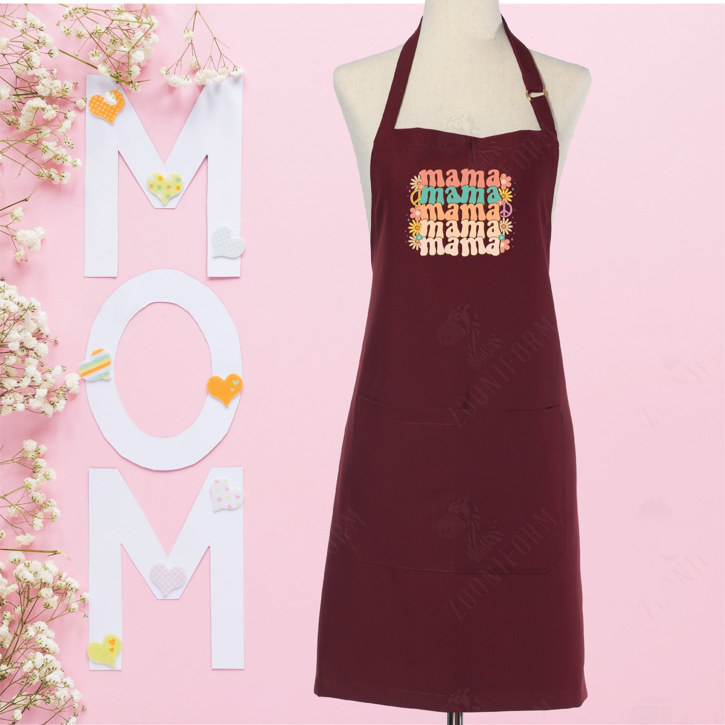 Daughter and Mother Kitchen Apron with Two Pockets