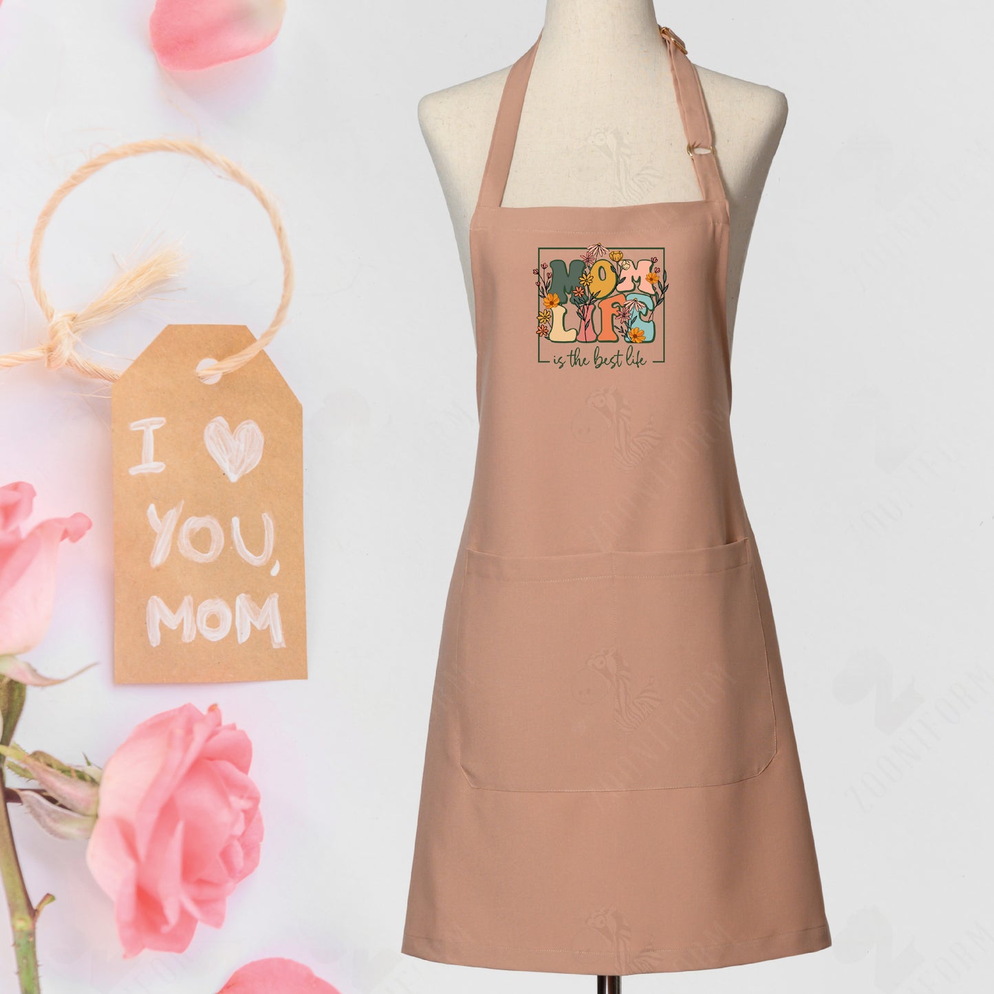 Daughter and Mother Kitchen Apron with Two Pockets