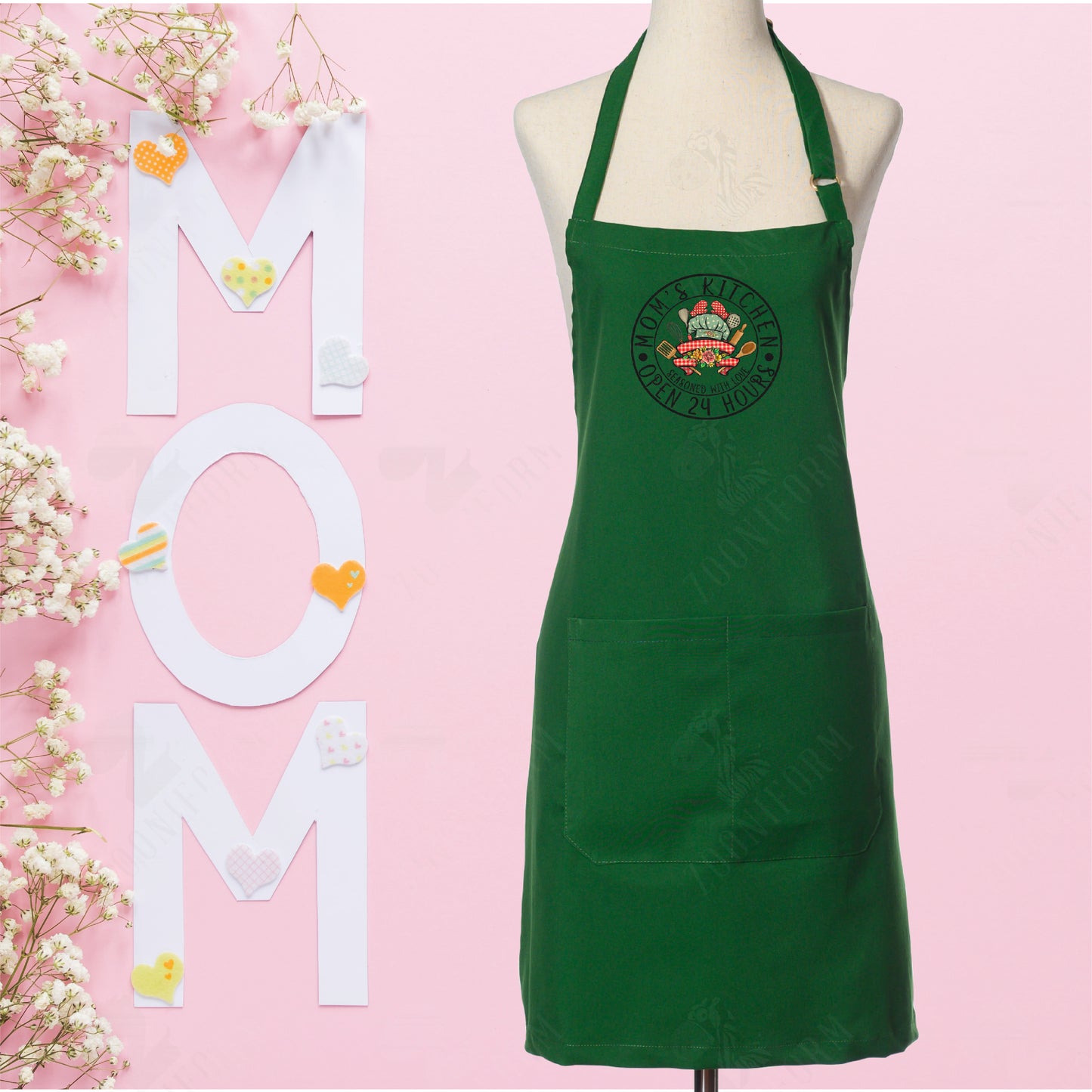 Daughter and Mother Kitchen Apron with Two Pockets