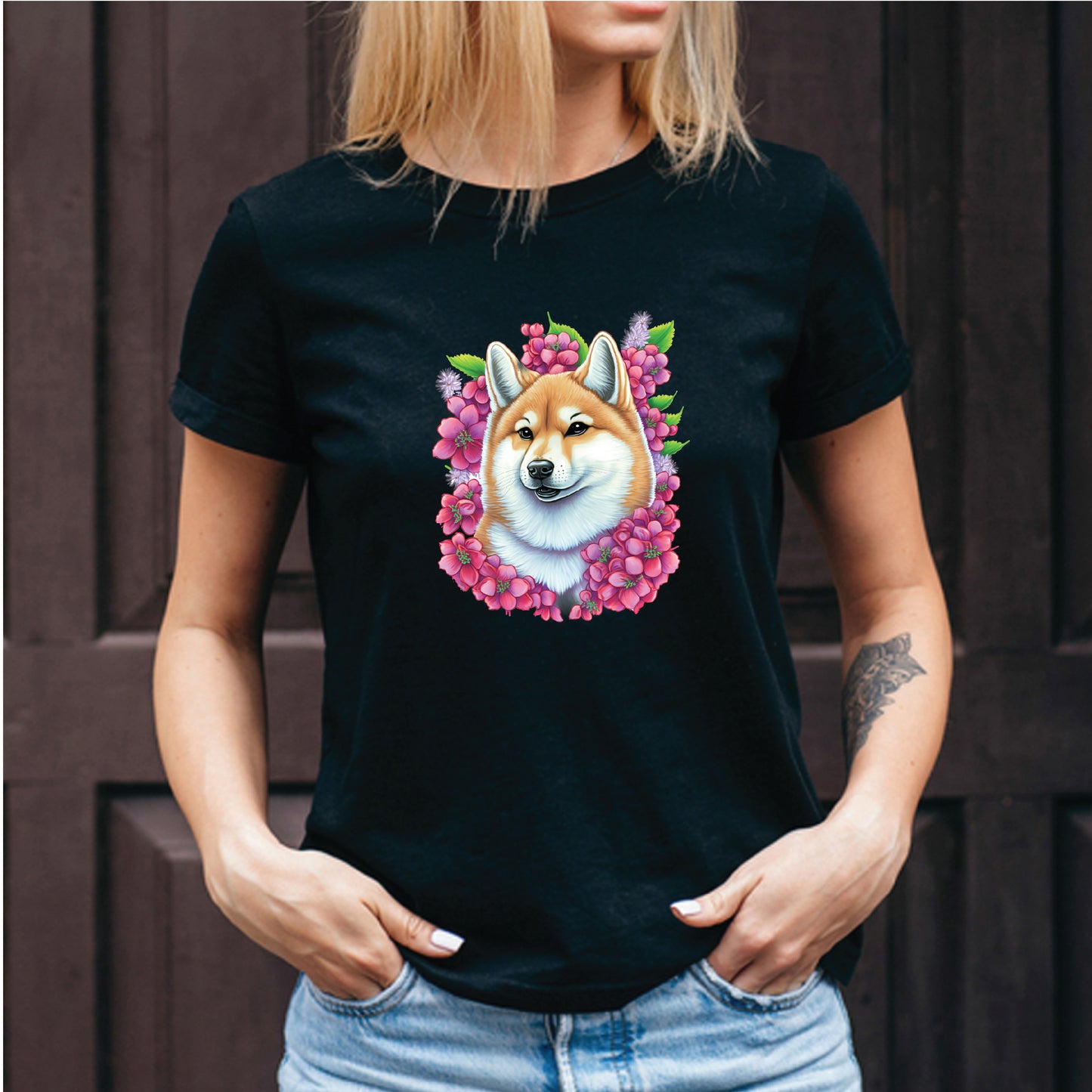 Dogs and Flowers T-shirt