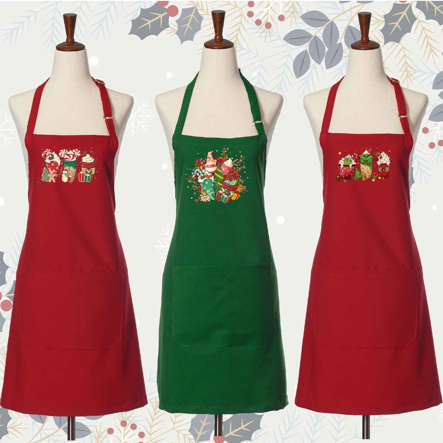 Holiday Drinks Christmas Apron