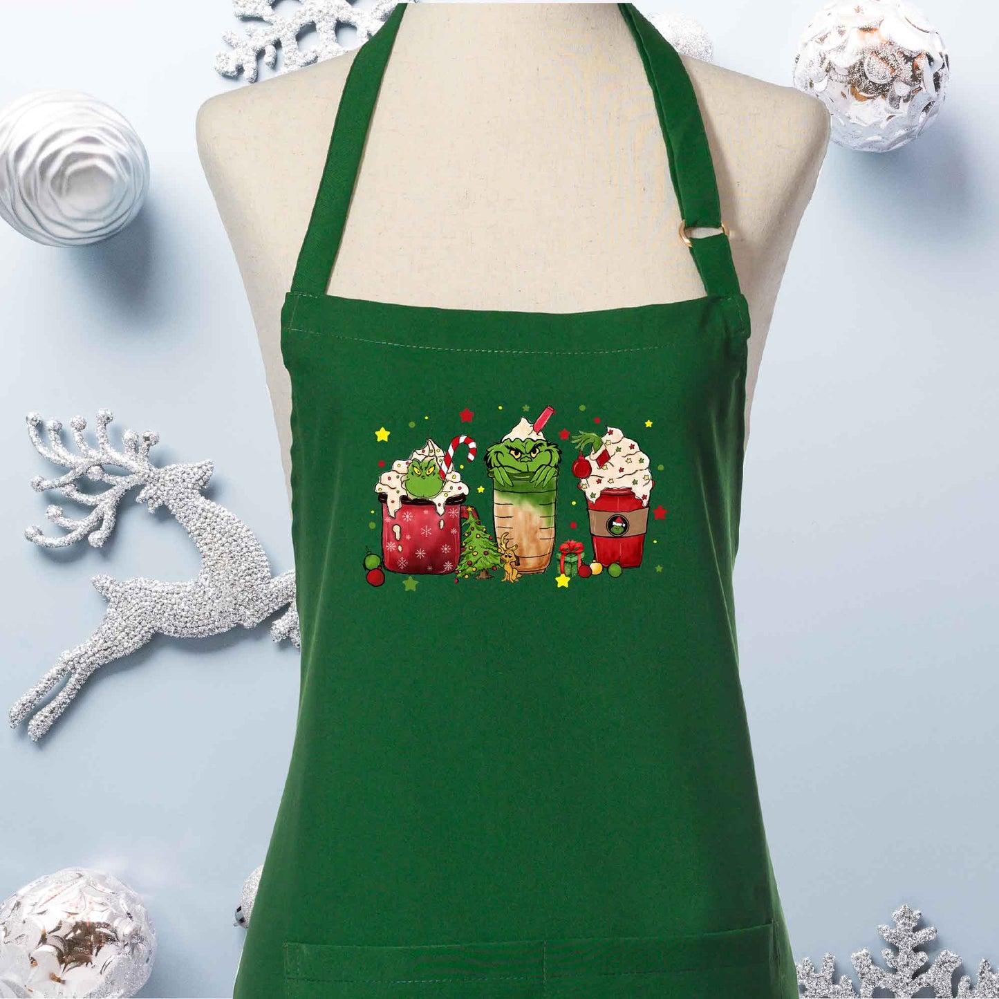 Holiday Drinks Christmas Apron