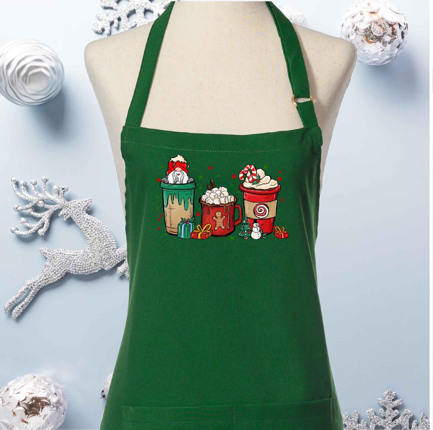 Holiday Drinks Christmas Apron