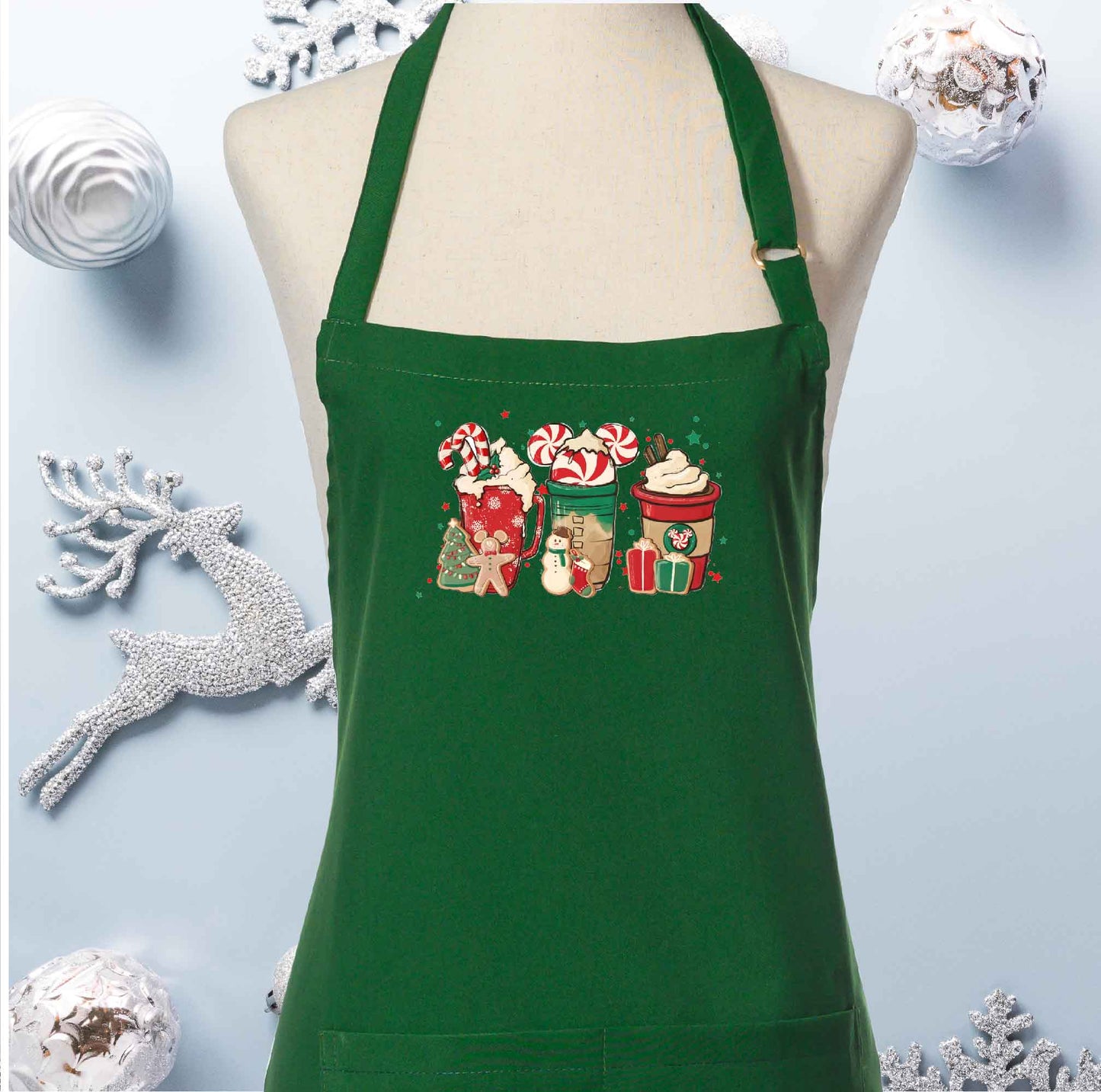 Holiday Drinks Christmas Apron