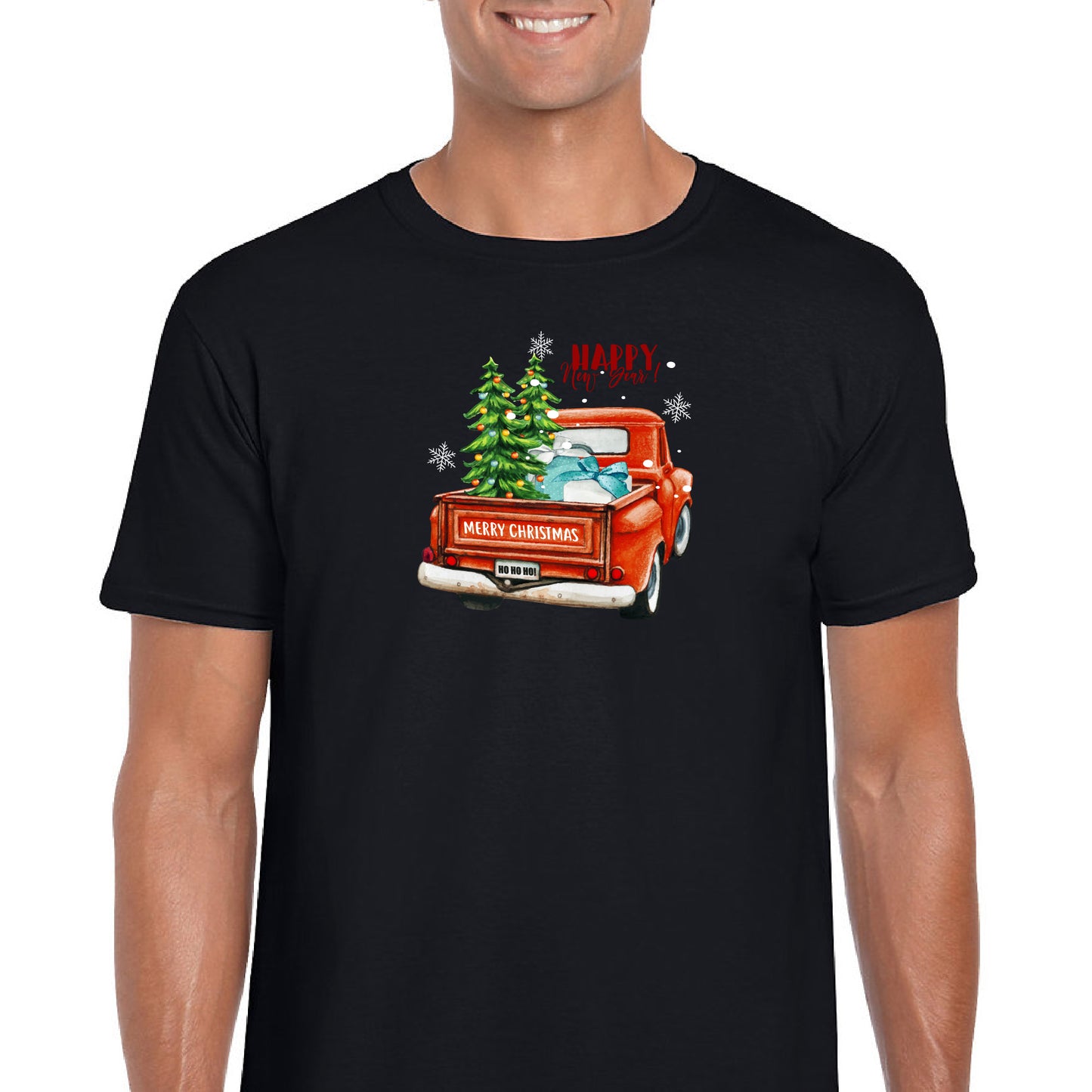 Red Truck Black Unisex T-shirt