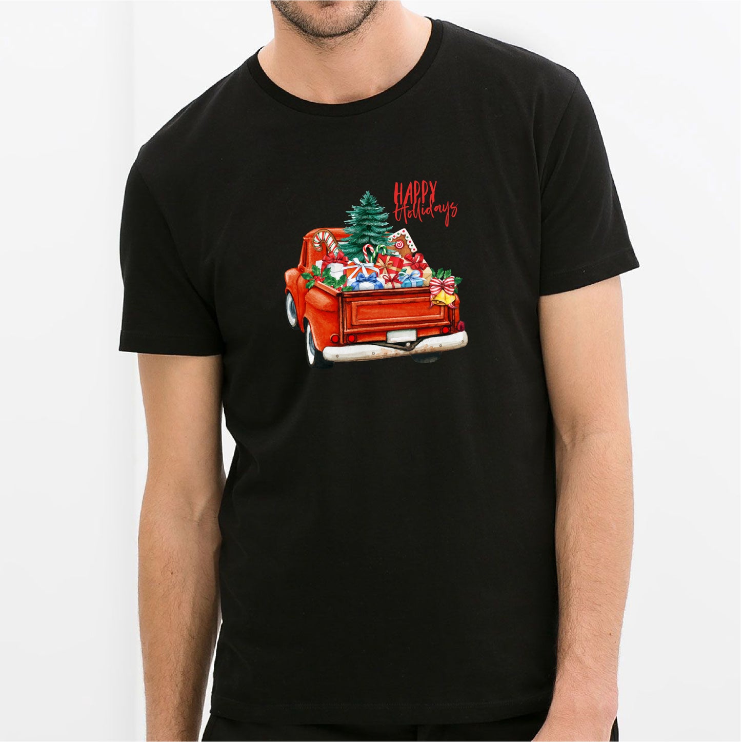 Red Truck Black Unisex T-shirt