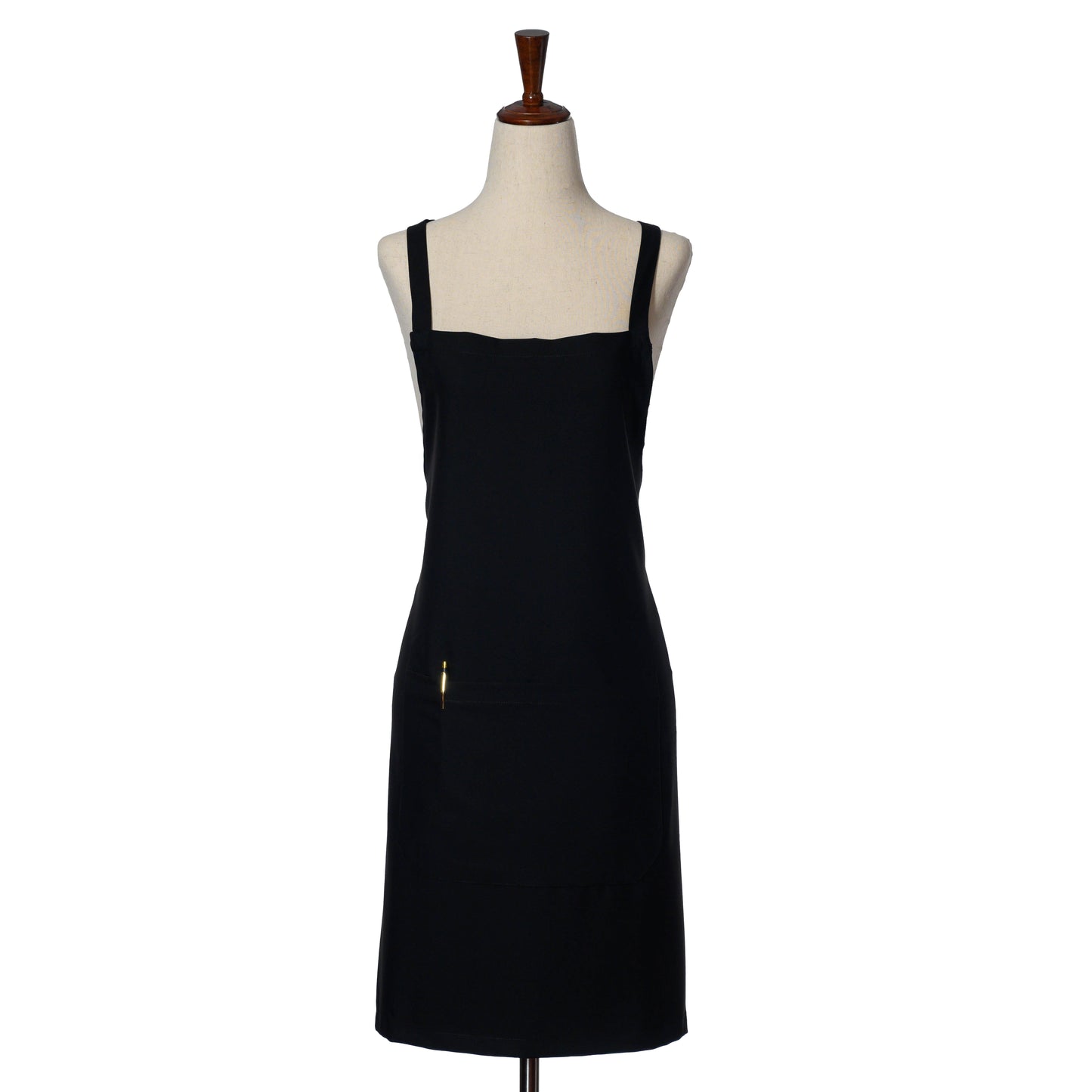 Adjustable Black Bib Apron with Cross-back Straps