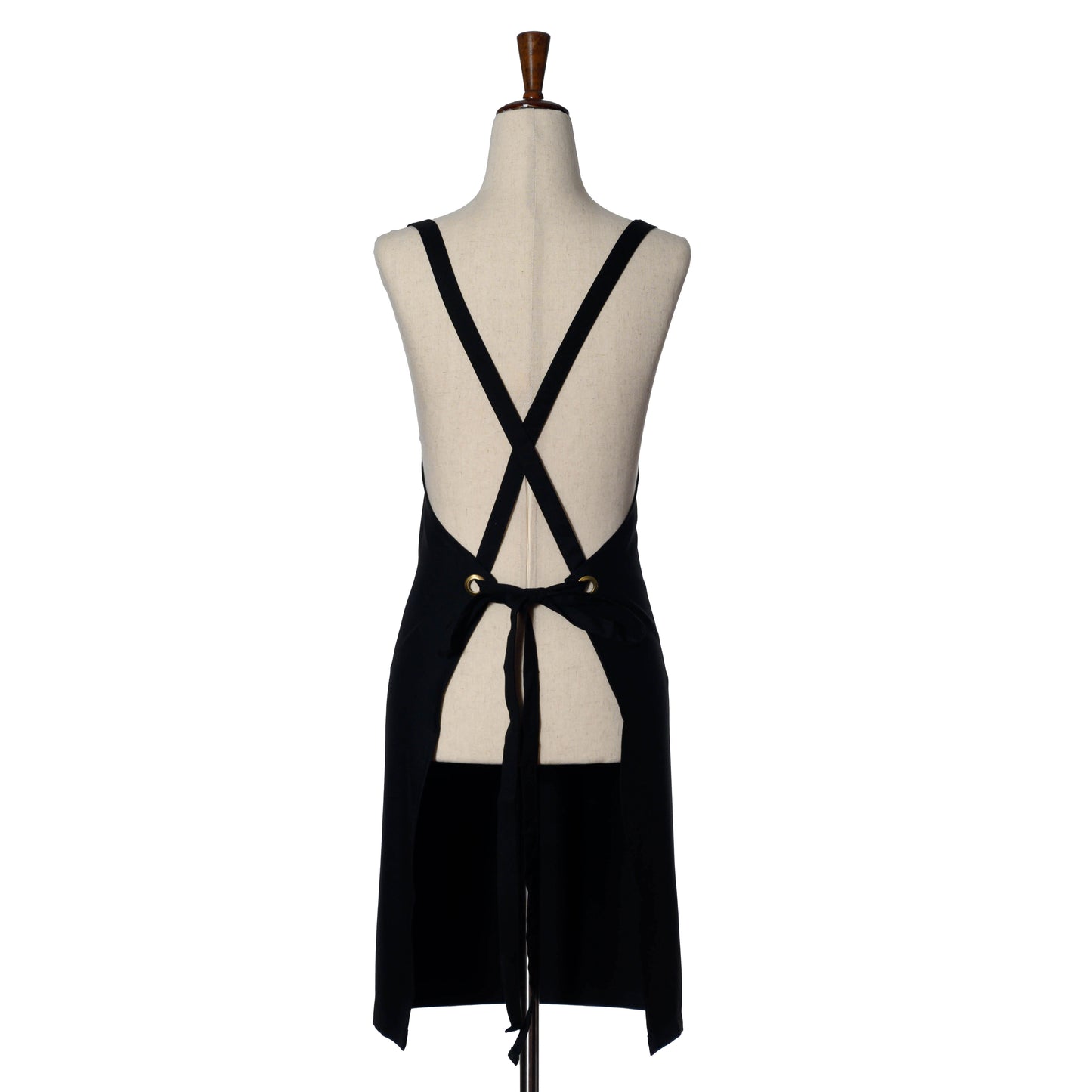 Adjustable Black Bib Apron with Cross-back Straps