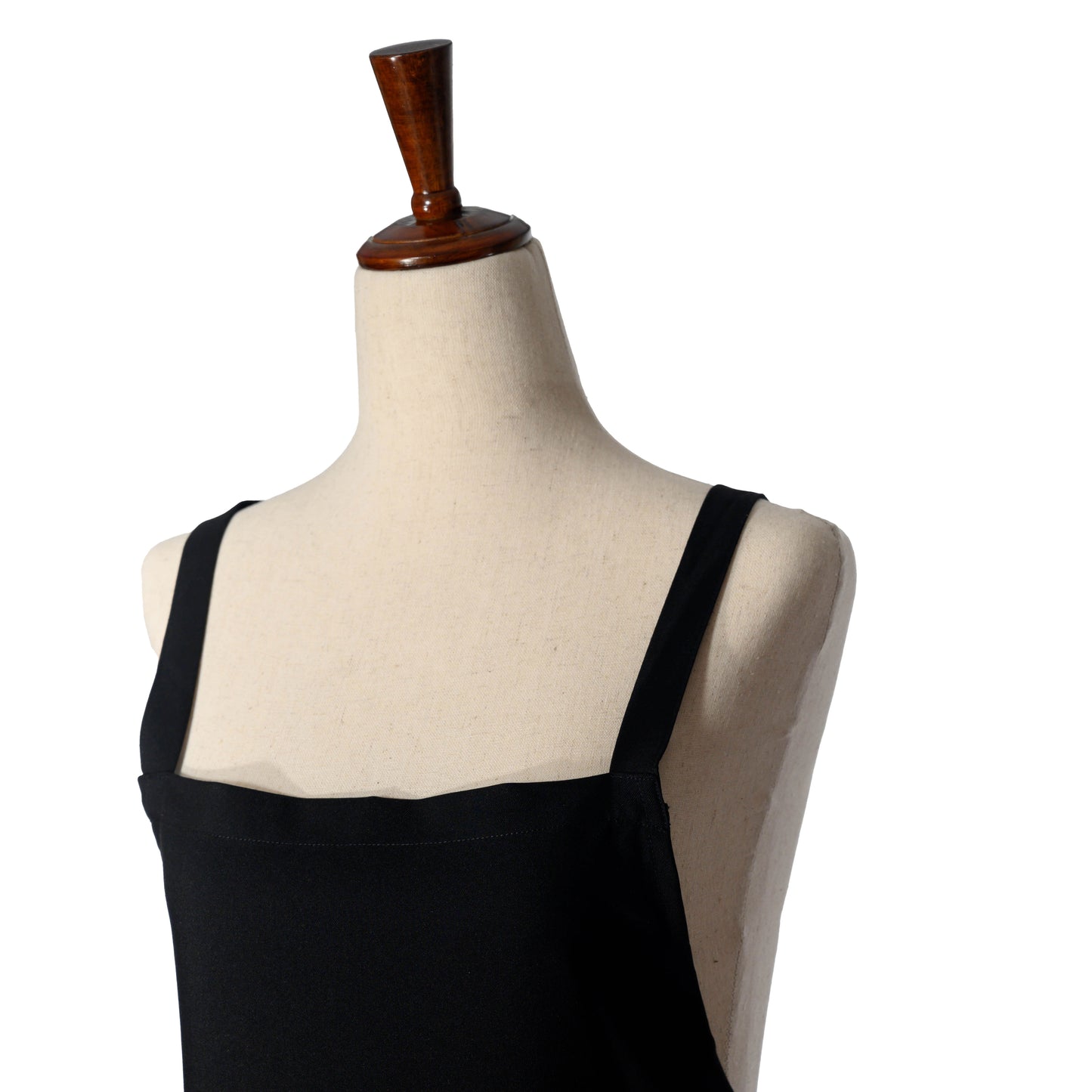 Adjustable Black Bib Apron with Cross-back Straps