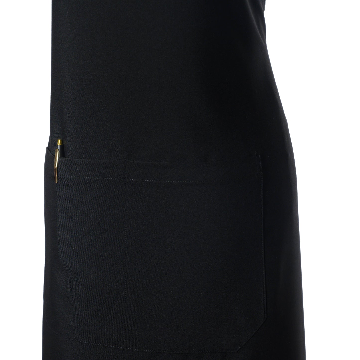 Adjustable Black Bib Apron with Cross-back Straps