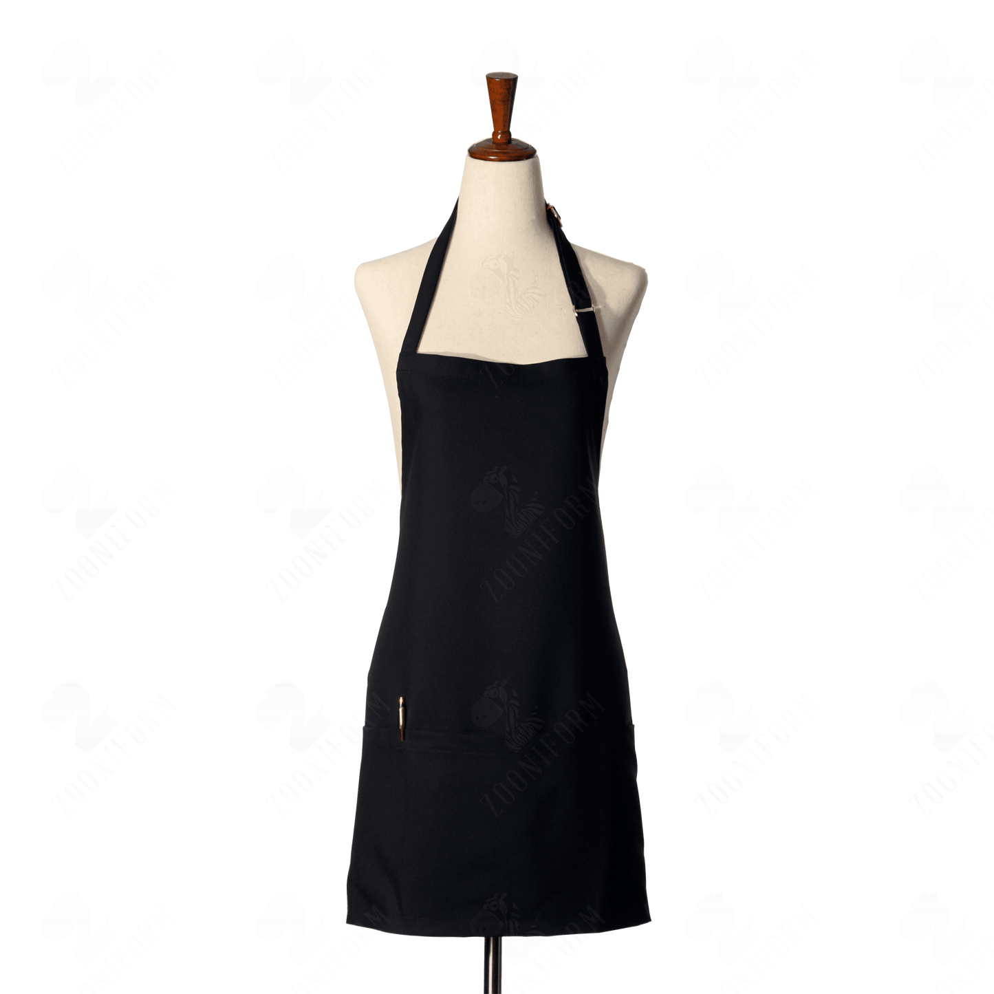 Black Bib Apron Three Pockets