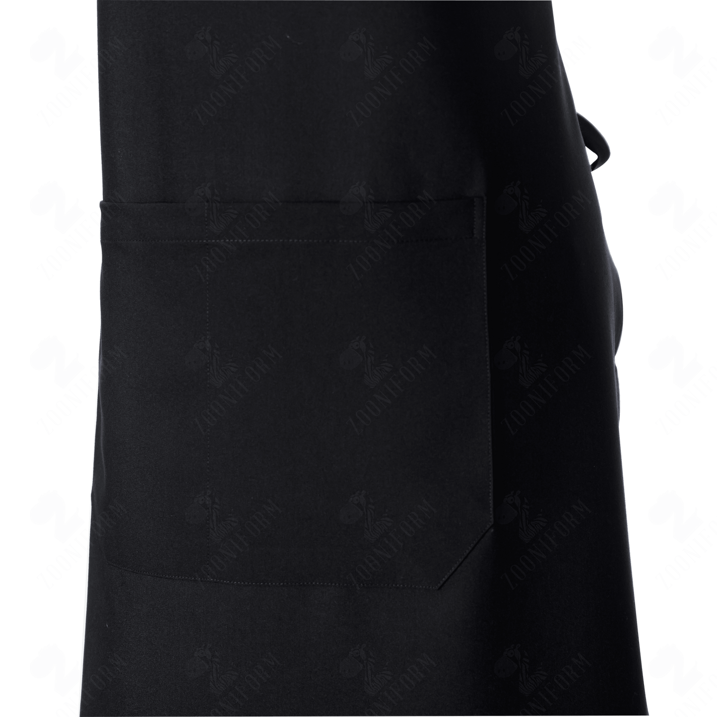 Cotton Black Bib Apron Two Pockets, Adjustable Neck Strap