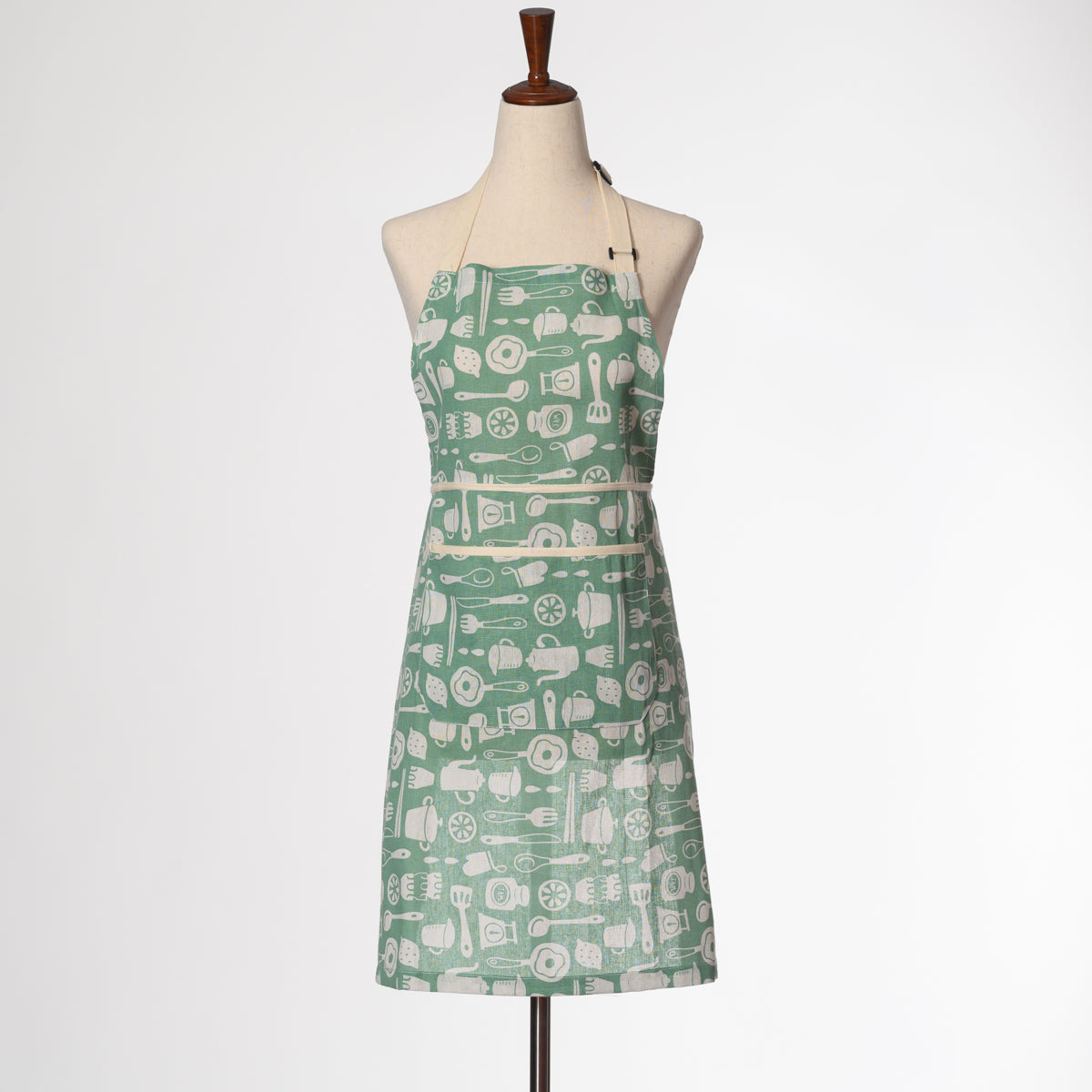 Linen Kitchen Apron with Adjustable Neck Strap