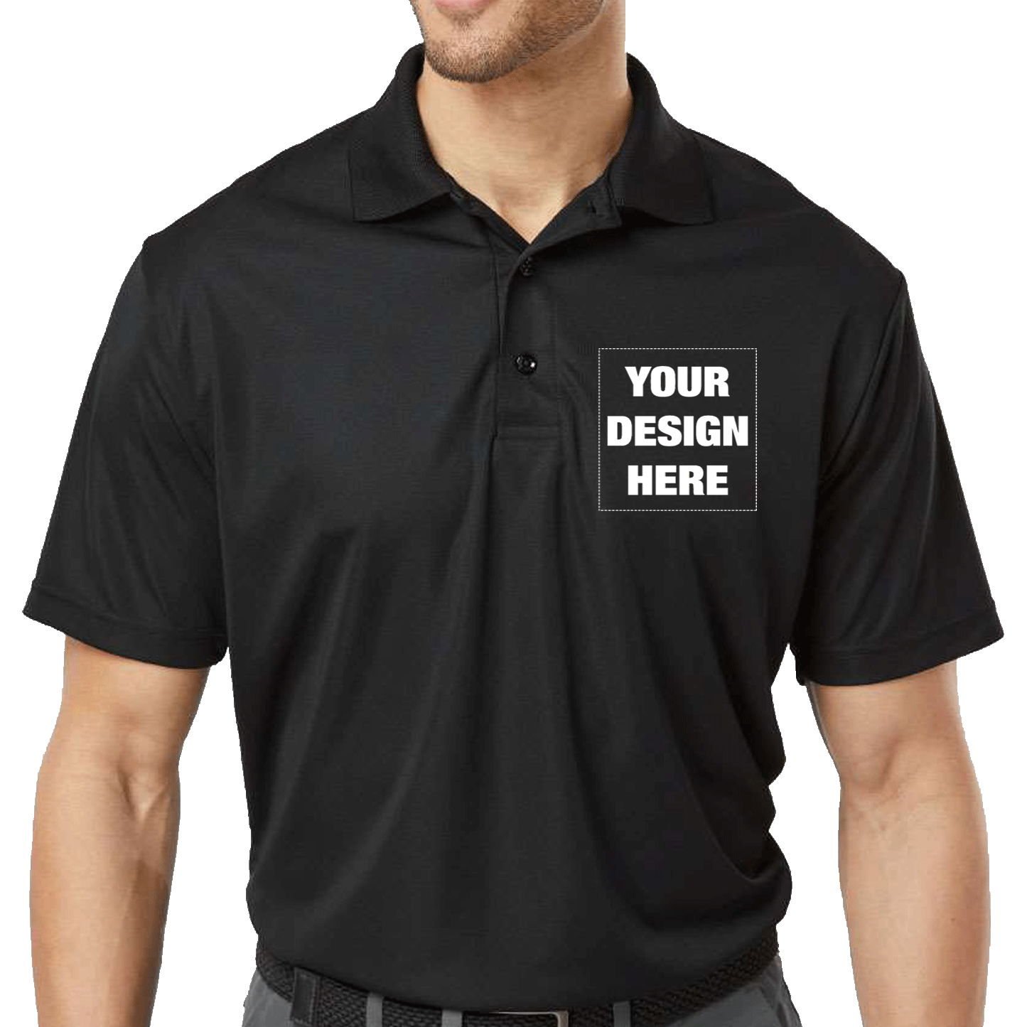 Black Polo Shirt Custom Logo Printing