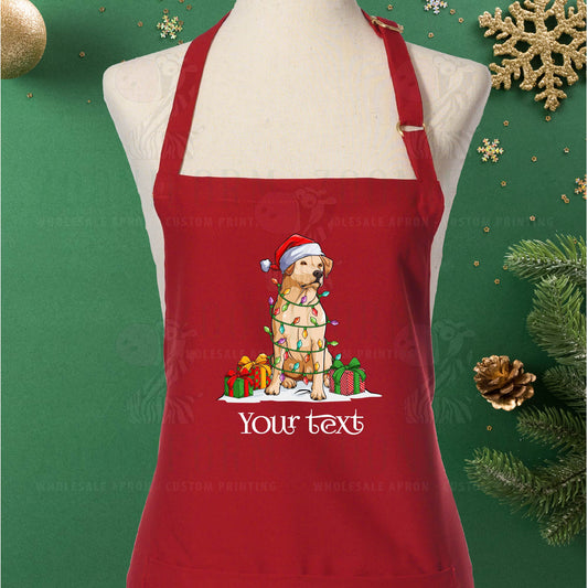 Christmas Apron - Customize your doggie name on apron