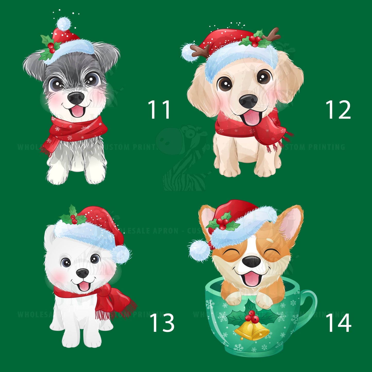 Christmas Apron - Customize your doggie name on apron