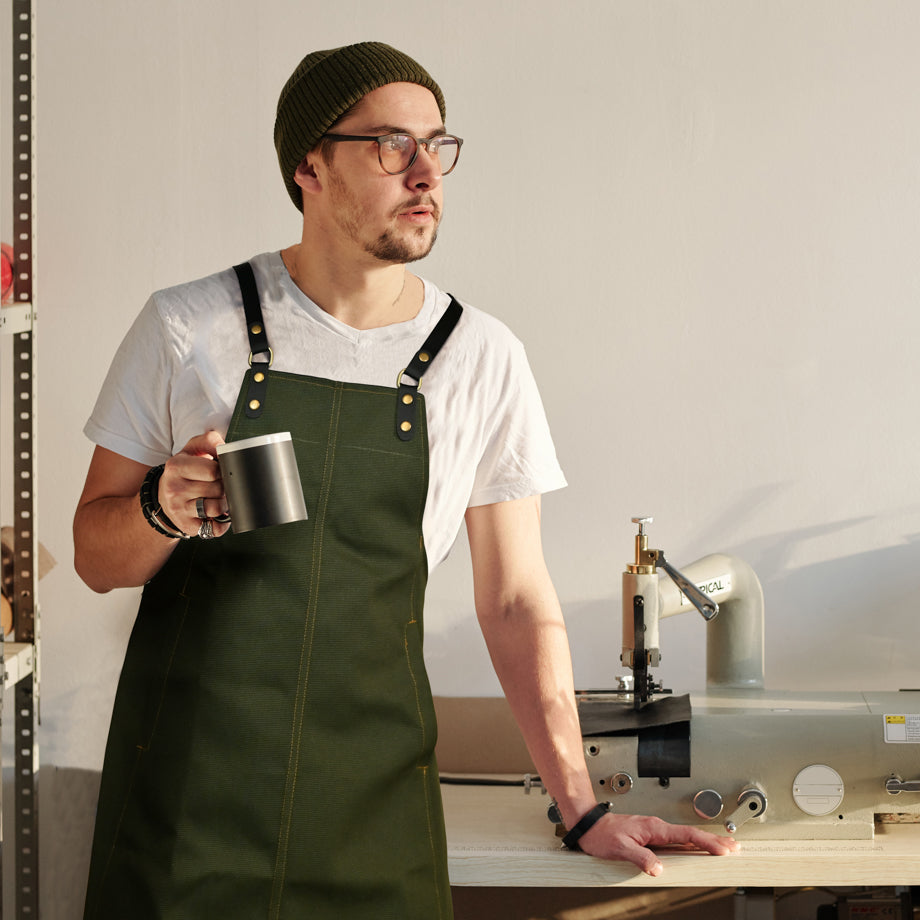 Cotton Canvas Apron with Cross-back Straps